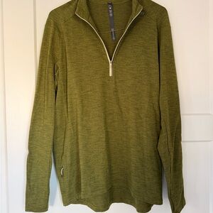 Olive Green Quarter-Zip Men's Sweater